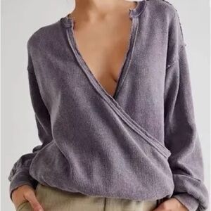Free People Surplus Anyway Top in Fallen Fig. Oversized Sz Small.